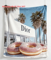 Dior Donut Pop Art Flannel Throw Blanket Sofa Cover Blanket D389